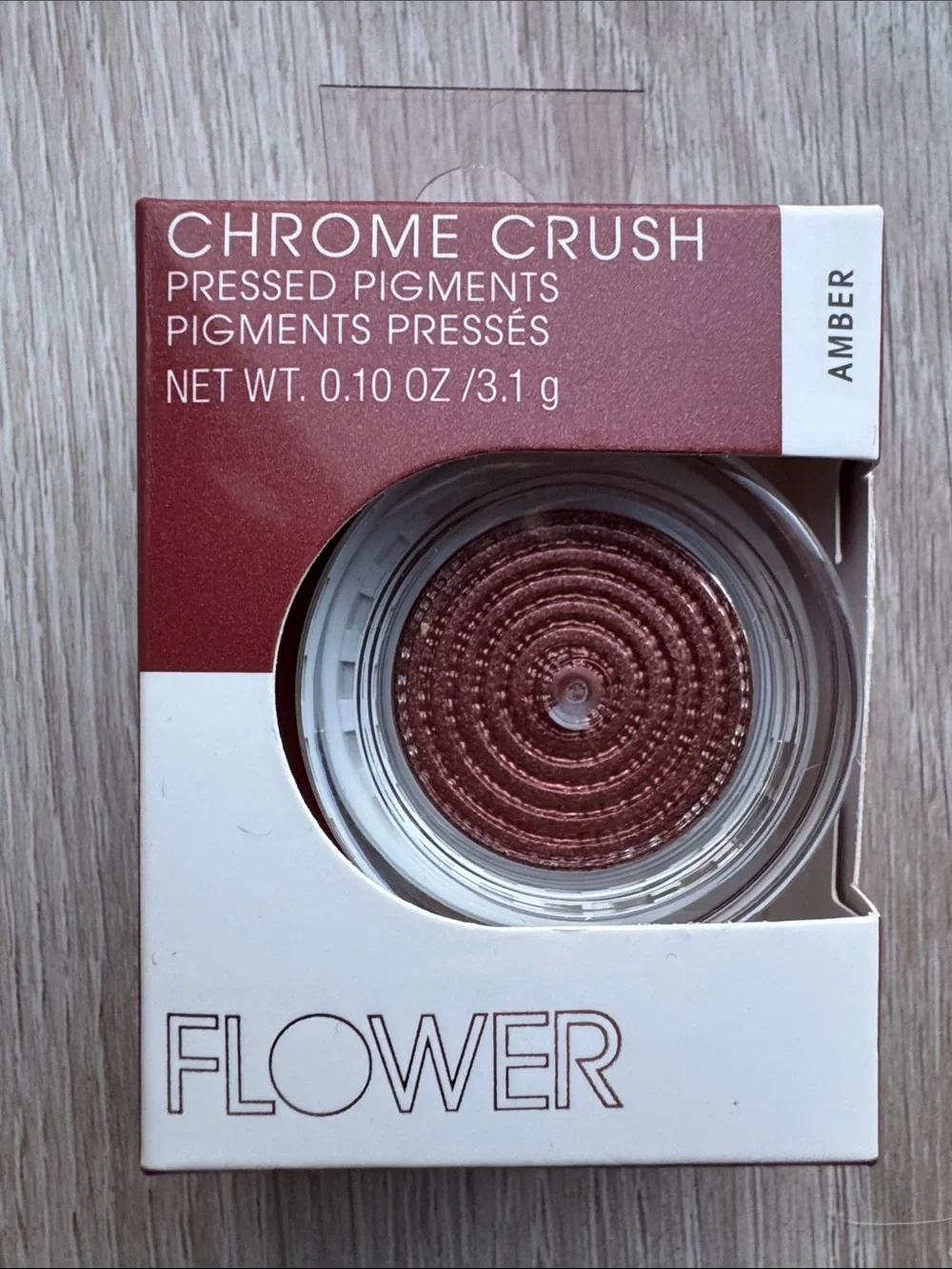 FLOWER Chrome Crush Pressed Pigment - Amber (Shimmer Copper)